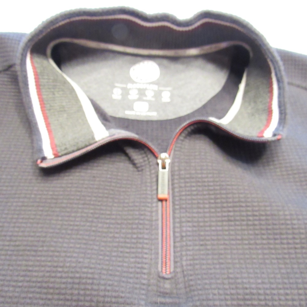 Flag & Anthem Quarter Zip Pullover Mens XL Navy Blue Waffle Madeflex